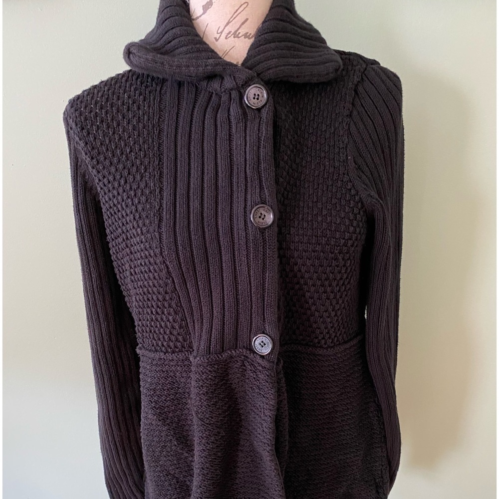 Women’s Black Calvin Klein Button-up Sweater Size Large